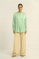 Neora by Nehal Chopra Ash Green Kaftan Blouse