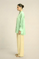 Neora by Nehal Chopra Ash Green Kaftan Blouse