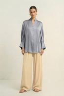 Neora by Nehal Chopra Steel Grey Kaftan Blouse