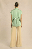 Neora by Nehal Chopra Ash Green Coin Flap Shirt