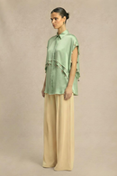 Neora by Nehal Chopra Ash Green Coin Flap Shirt