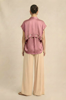 Neora by Nehal Chopra Brick Red Coin Flap Shirt