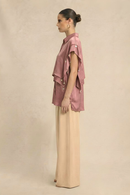Neora by Nehal Chopra Brick Red Coin Flap Shirt