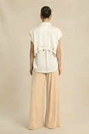 Neora by Nehal Chopra Ivory White Coin Flap Shirt