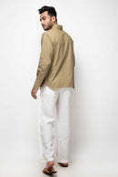 Sepia Stories Bogota Cotton Kurta in Olive