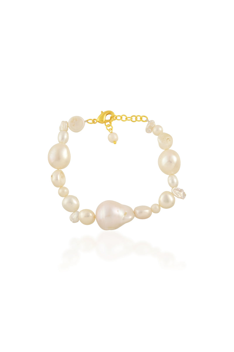 Arvino Uneven Pearl Bracelet (Water Resistance Premium Plating)