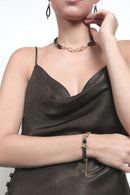 Foret Arizona Bold Gold Bracelet In Navy Blue