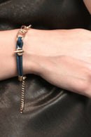 Foret Arizona Bold Gold Bracelet In Navy Blue