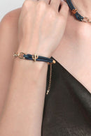 Foret Arizona Bold Gold Bracelet In Navy Blue