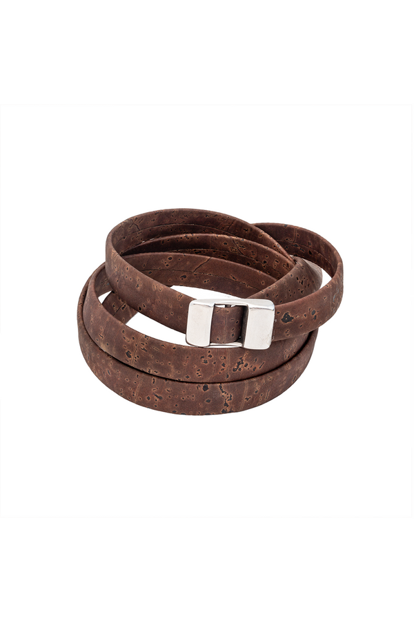 Foret Cocoa Clasp Adjustable Cork Wristband