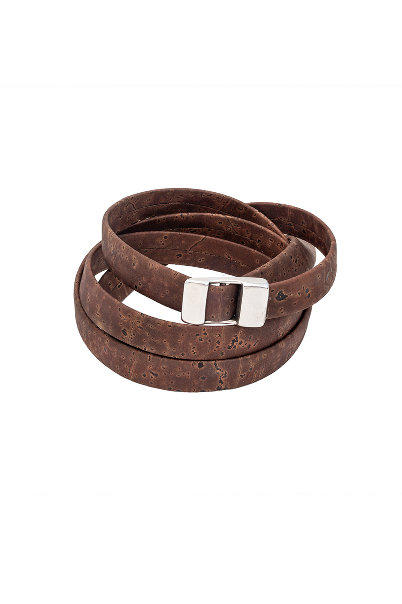 Foret Cocoa Clasp Adjustable Cork Wristband