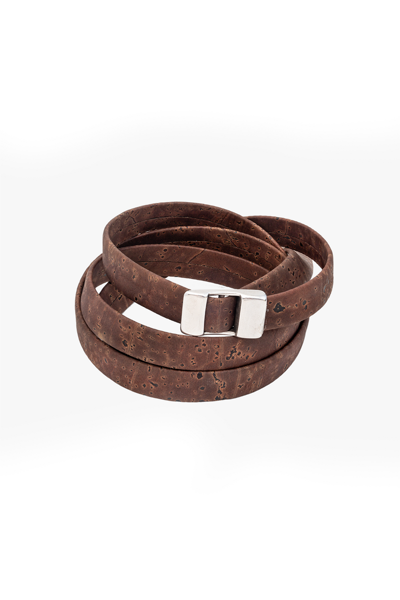 Foret Cocoa Clasp Adjustable Cork Wristband