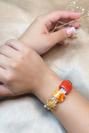 Foret Flower And Light Bracelet In Cork & Ceramic