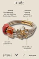 Foret Flower And Light Bracelet In Cork & Ceramic