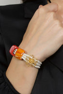 Foret Flower And Light Bracelet In Cork & Ceramic