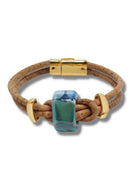 Foret Nothern Light Vegan Bracelet In Cork And Ceramic Beads- Gold