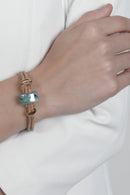 Foret Nothern Light Vegan Bracelet In Cork And Ceramic Beads- Gold