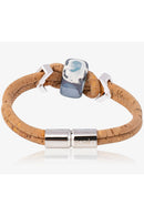 Foret Nothern Light Vegan Bracelet In Cork And Ceramic Beads- Silver