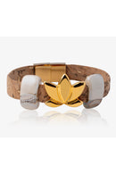 Foret Sacred Lotus Bracelet In Porcelain Ceramic And Cork