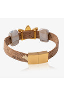 Foret Sacred Lotus Bracelet In Porcelain Ceramic And Cork
