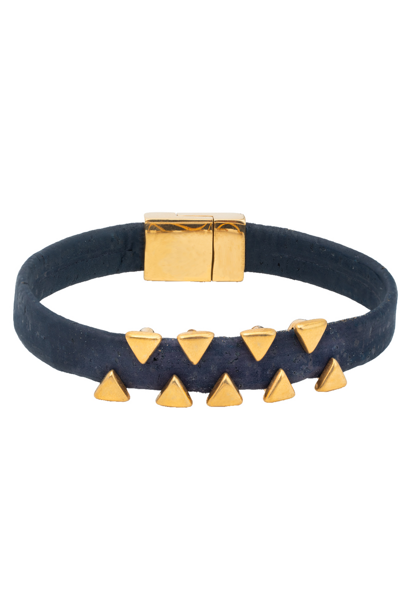 Foret Nautical Gold Shark Tooth Cork Men Bracelet