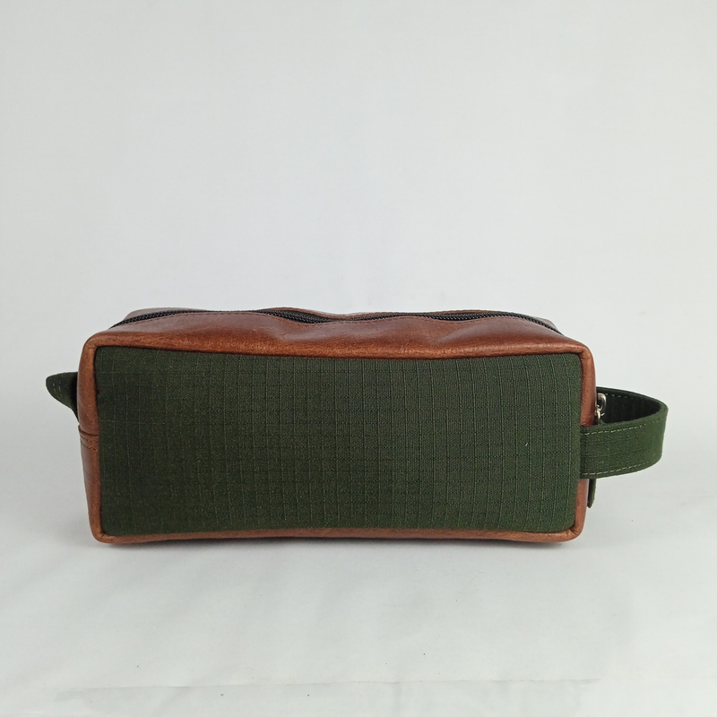 Jaggery Outback and Beyond Essentials Travel Kit in Olive Green Canvas & Salvaged Nubuck