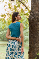 The Conscious Closet Blue Slate Sweet Chill Wave Long Dress Set