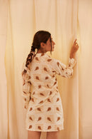 The Conscious Closet Otter Brown Otter Tune Directional Detachable Dress in Cotton Poplin