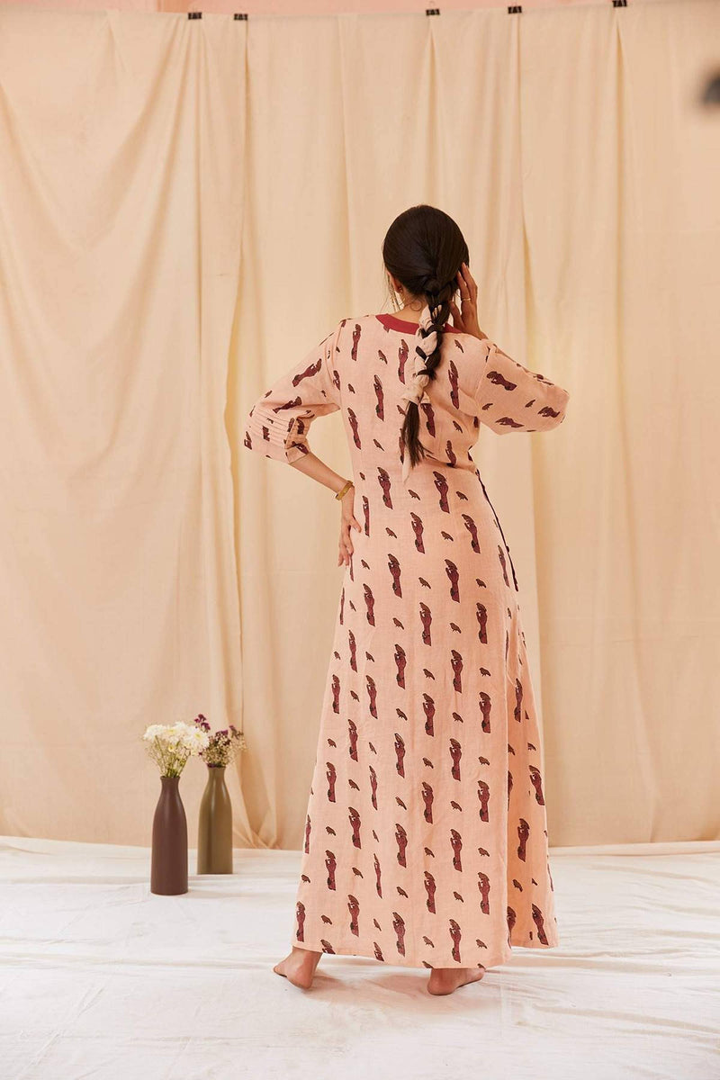 The Conscious Closet Smokey Pink Hopeful Birdie Long Dress