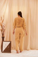 The Conscious Closet Pale Khaki Pale Abstract Women Pants