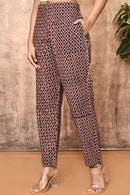 Expressions By UV Bani Black Ajrakh Hand Printed Cotton Pants