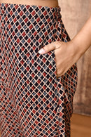 Expressions By UV Bani Black Ajrakh Hand Printed Cotton Pants