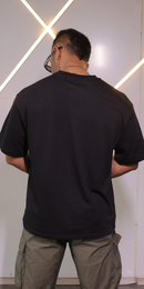 Solid Oversized Men T-shirt in Midnight Black