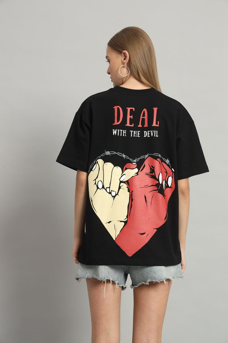 Dvrzi Black Diabolical Deal Oversized Tee Women’s