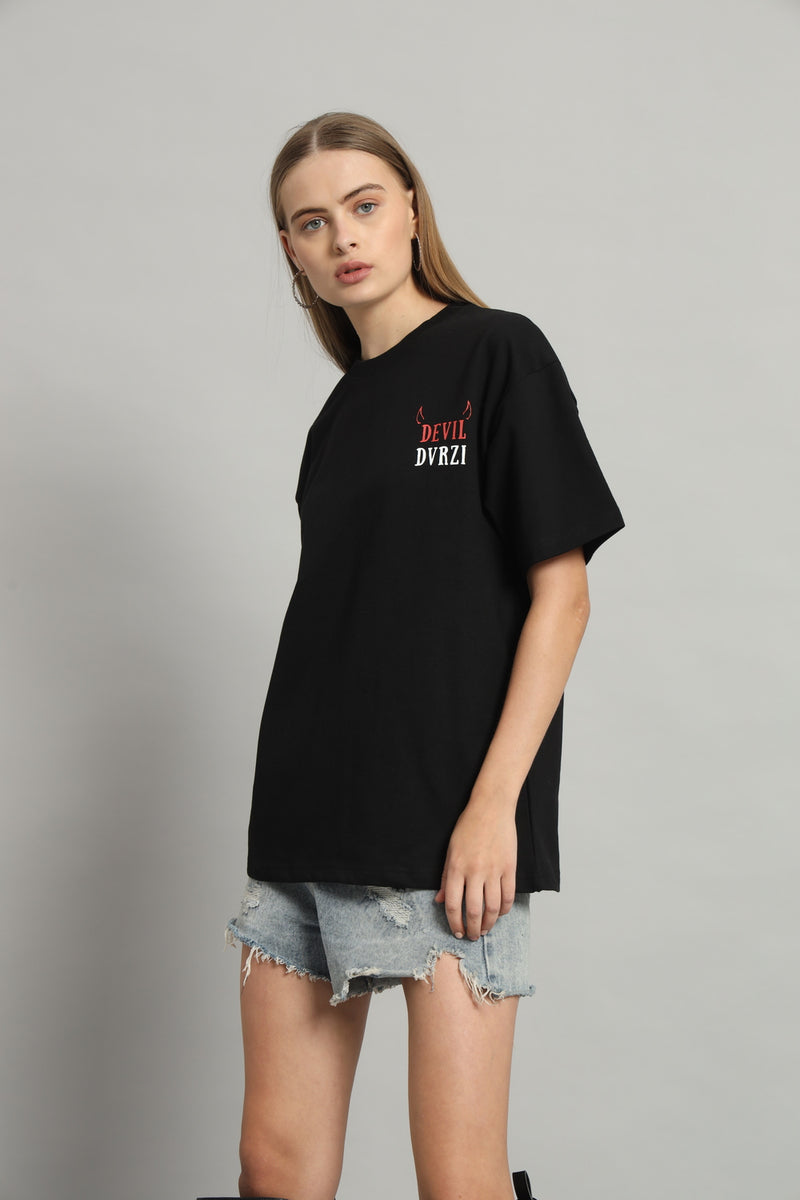 Dvrzi Black Diabolical Deal Oversized Tee Women’s