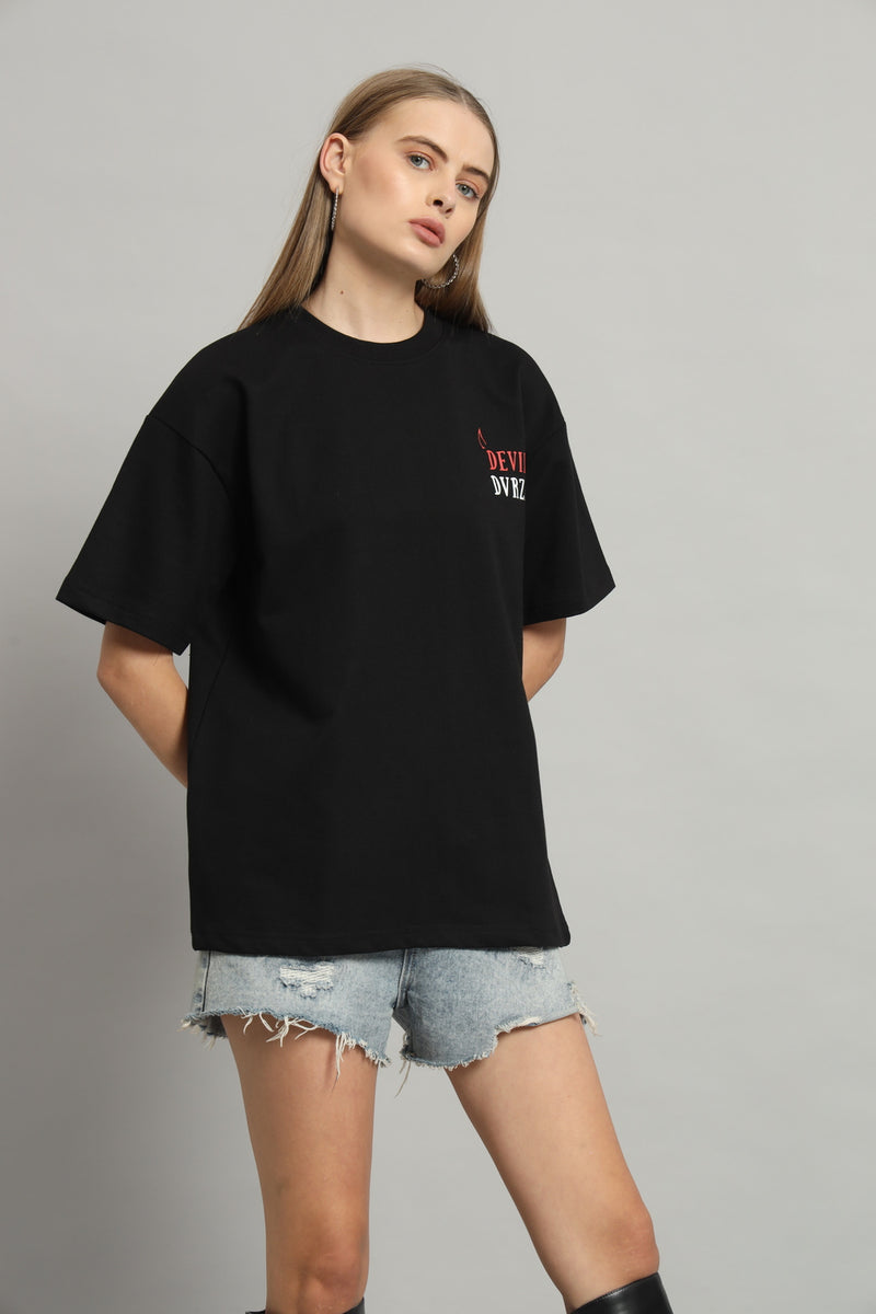 Dvrzi Black Diabolical Deal Oversized Tee Women’s