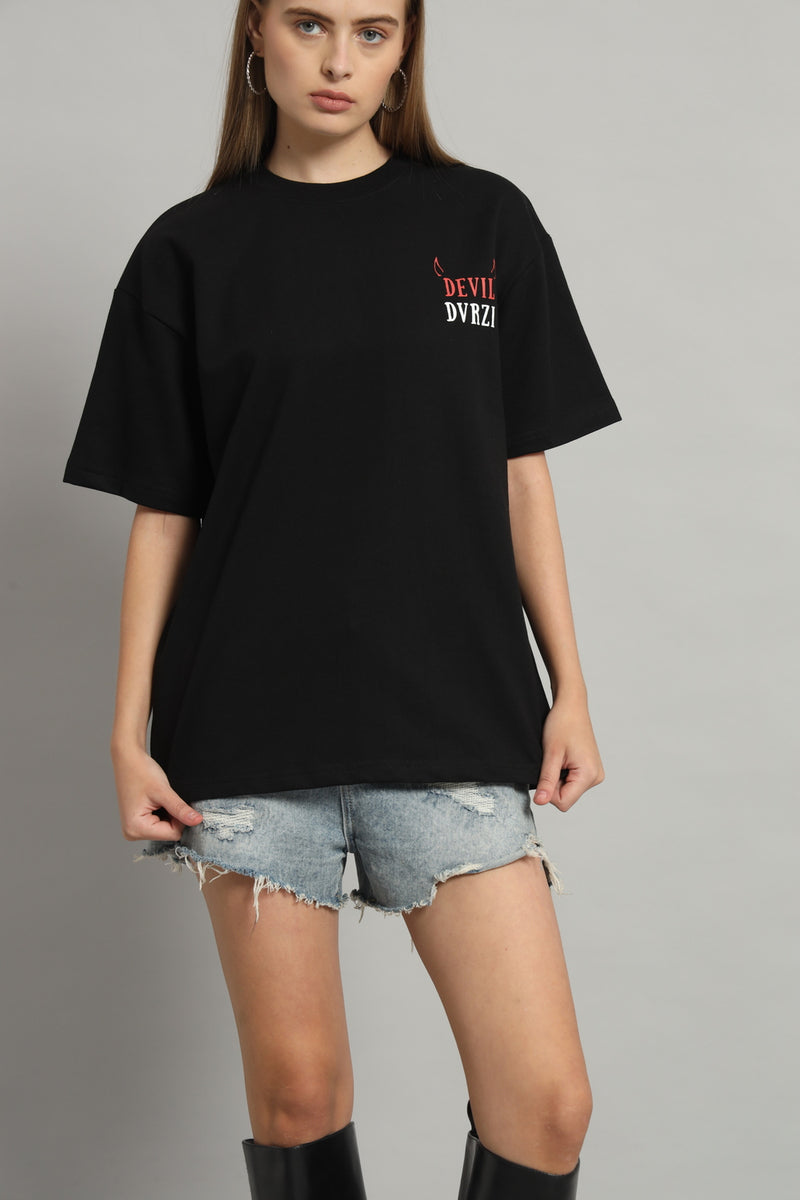 Dvrzi Black Diabolical Deal Oversized Tee Women’s