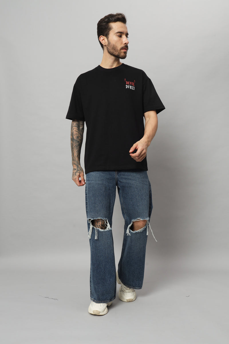 Dvrzi Black Diabolical Deal Oversized Tee Men’s