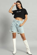 Dvrzi Black She Cropped Tee