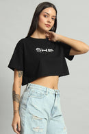 Dvrzi Black She Cropped Tee