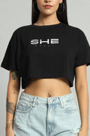 Dvrzi Black She Cropped Tee