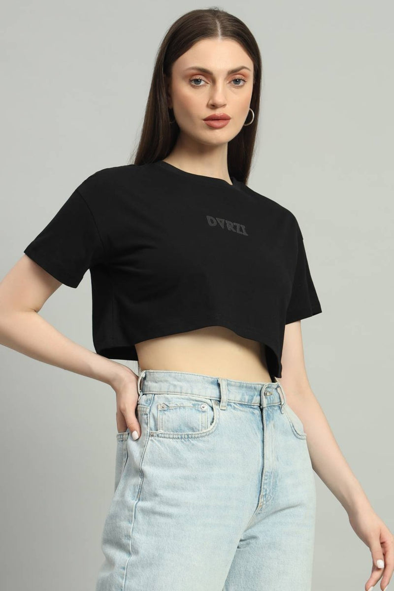 Dvrzi Black Signature Cropped Tee