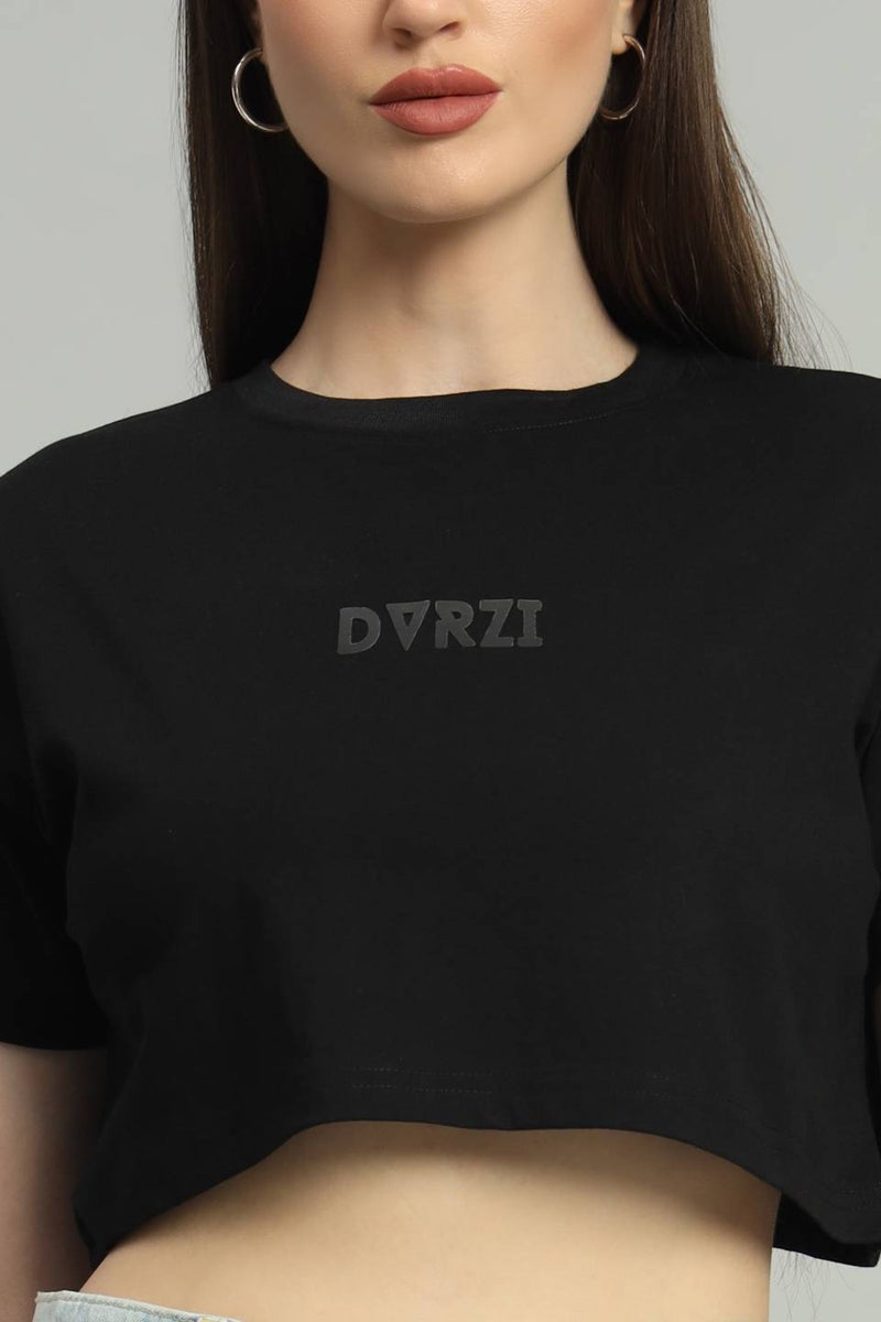 Dvrzi Black Signature Cropped Tee