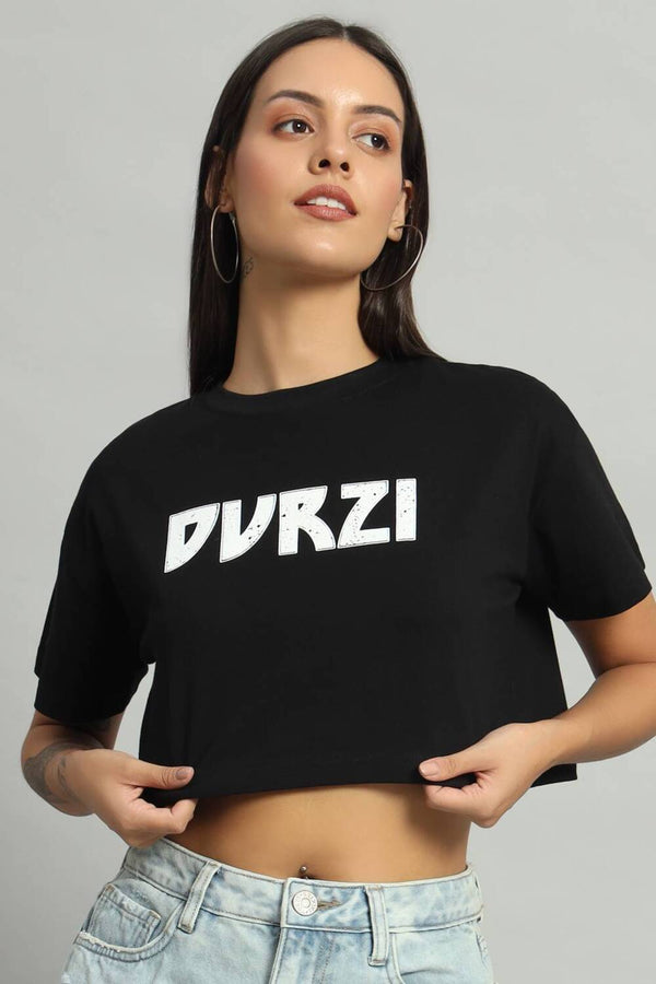 Dvrzi Black Understated Cropped Tee