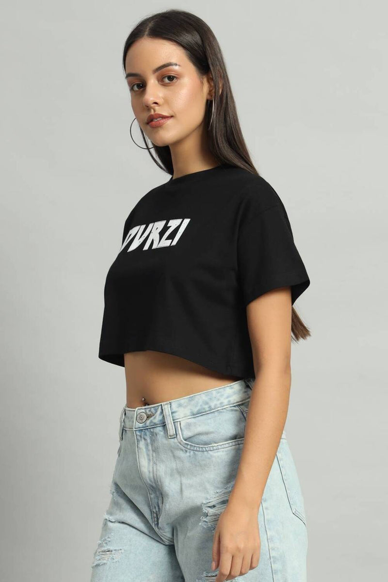 Dvrzi Black Understated Cropped Tee