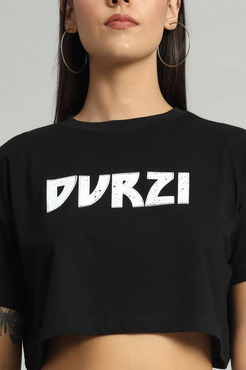 Dvrzi Black Understated Cropped Tee