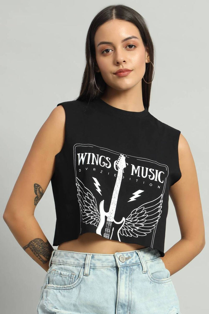 Dvrzi Black Wings Of Music Tank Top