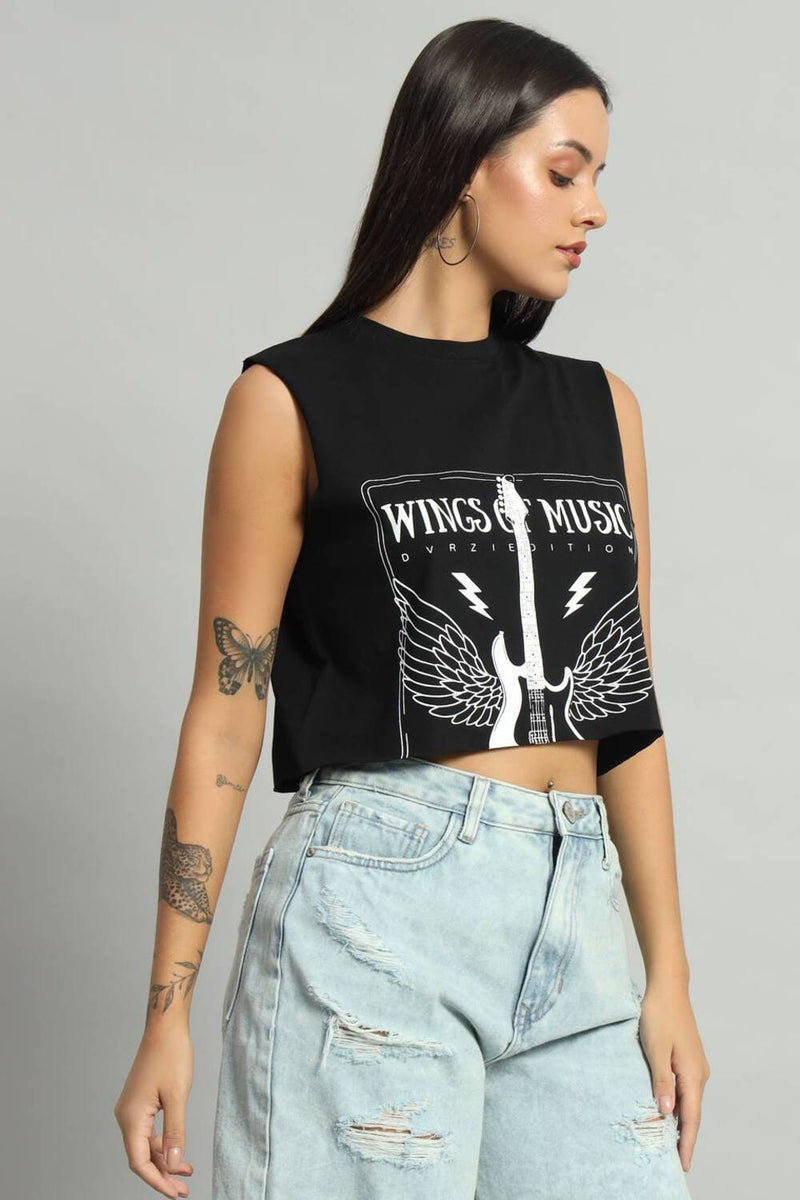 Dvrzi Black Wings Of Music Tank Top