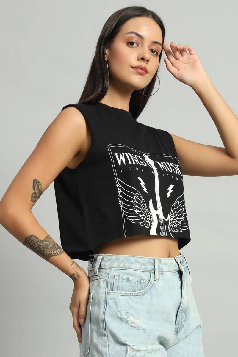 Dvrzi Black Wings Of Music Tank Top