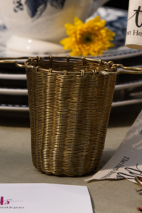 The Herb Boutique Brass Tea Strainer Basket
